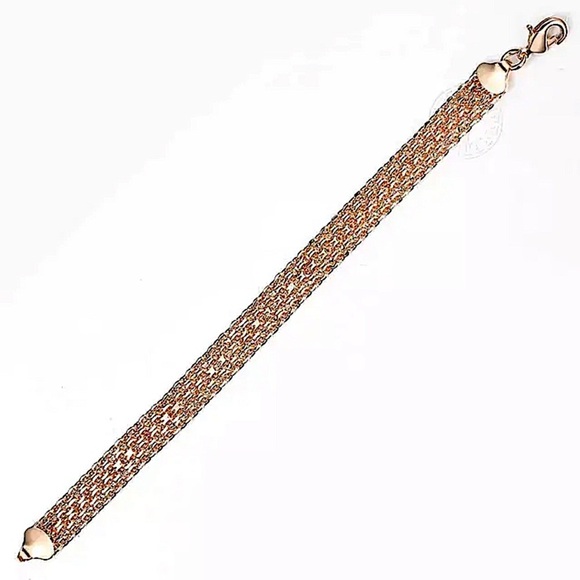 NEW ROSE GOLD FILLED 12MM VENITIAN CHAIN LINK BRACELET - Picture 4 of 8